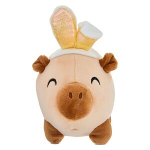 Way To Celebrate Small Roly Poly Capybara Plush Bunny Ears Easter Stuffed Animal